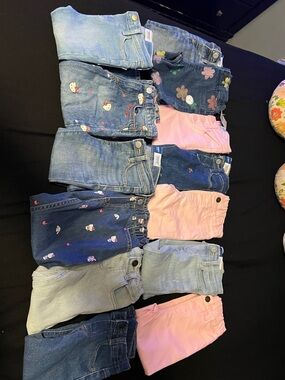 Old Navy Girls Jeans & Pink Jeggings Bundle - Blue and Pink